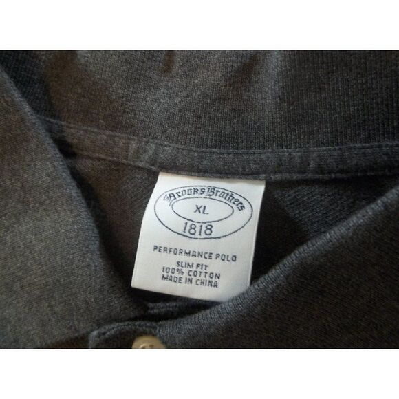 Brooks Brothers Polo‎ Men Sz XL 1818 Gray Short Sleeve Preppy Slim Fit - Picture 4 of 8